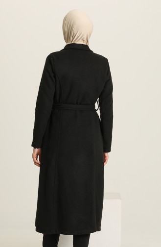 معطف طويل أسود 612970-01
