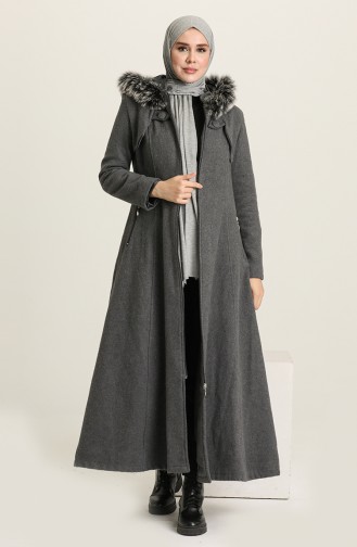Hooded Cashmere Coat 711931-02 Gray 711931-02
