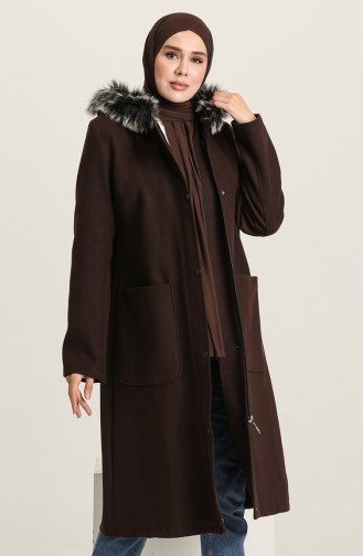 معطف طويل بُني 4007-06