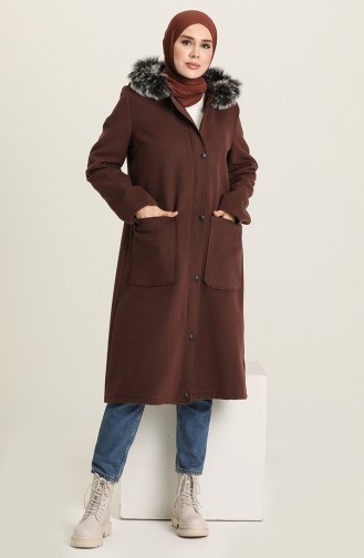 معطف طويل وردي داكن 4007-07