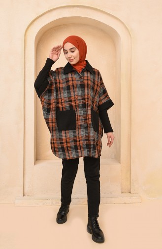 Brick Red Poncho 4012F-01