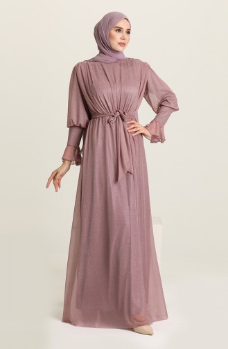 Light Lilac Hijab Evening Dress 5367-24