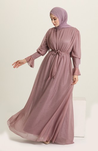 Light Lilac Hijab Evening Dress 5367-24