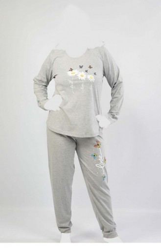 Ensemble Pyjama Grande Taille 1061530000 Gris Mélange 1061530000.GRIMELANJ