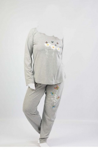 Ensemble Pyjama Grande Taille 1061530000 Gris Mélange 1061530000.GRIMELANJ