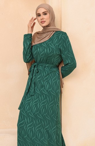 Emerald Green Hijab Dress 2233-01