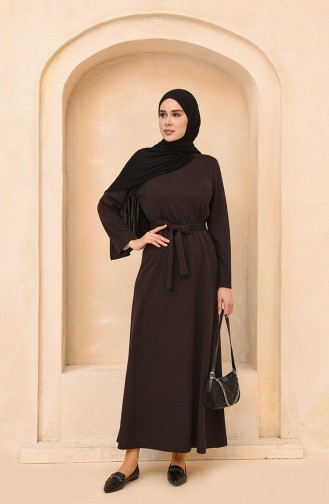 Braun Hijab Kleider 2234-01