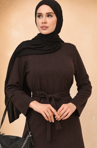 Braun Hijab Kleider 2234-01