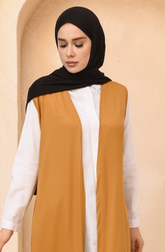 Kaşkorse Uzun Yelek 8413-01 Hardal