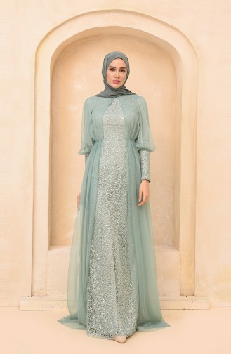 Mint green İslamitische Avondjurk 5346-20