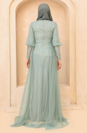 Mint Green Hijab Evening Dress 5346-20