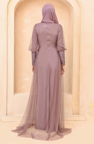 Light Lilac Hijab Evening Dress 5346-21
