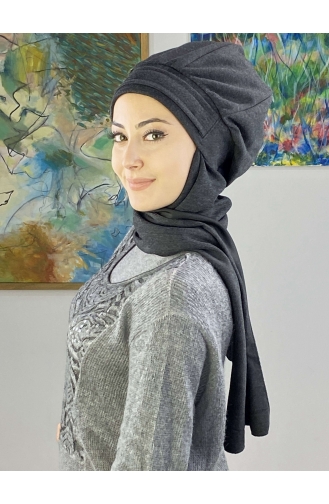 Smoke-Colored Ready to Wear Turban 23KASTB46-01