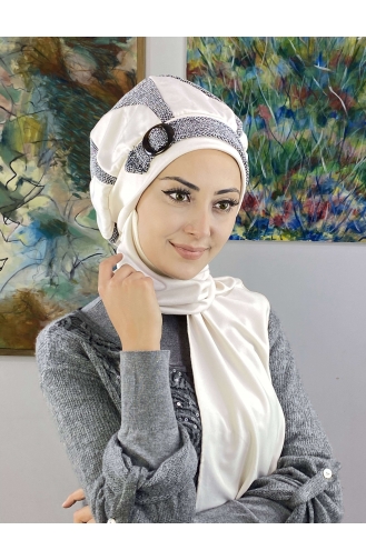 Weiß Praktischer Turban 23KASTB37-01