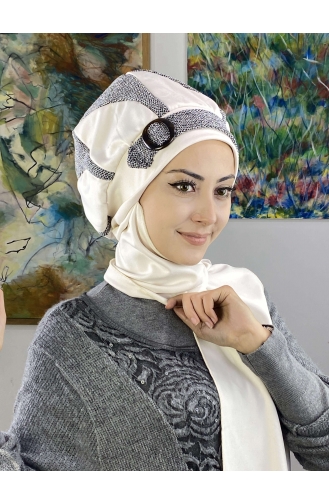 Weiß Praktischer Turban 23KASTB37-01