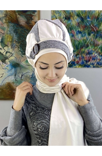 Weiß Praktischer Turban 23KASTB37-01