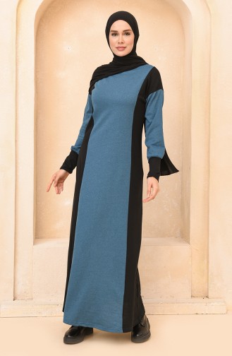 Schwarz Hijab Kleider 3353-01