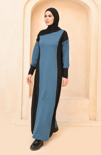 Schwarz Hijab Kleider 3353-01