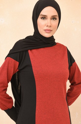 Weinrot Hijab Kleider 3353-03