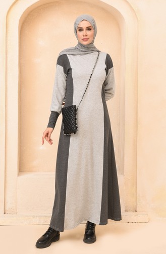 Gray Hijab Dress 3353-04