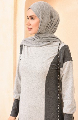 Gray Hijab Dress 3353-04