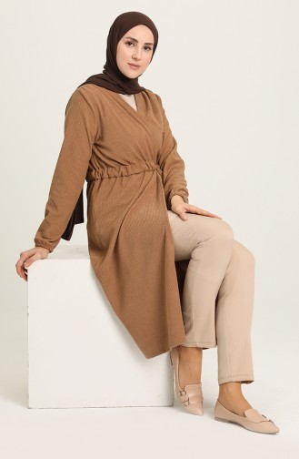 Büyük Beden Kuşaklı Kap 1007A-01 Camel