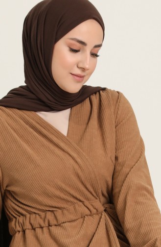 Büyük Beden Kuşaklı Kap 1007A-01 Camel