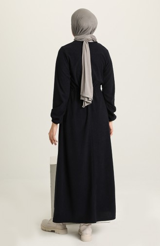 Navy Blue Hijab Dress 1006-02
