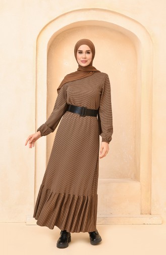 فستان بني مائل للرمادي 1453-05