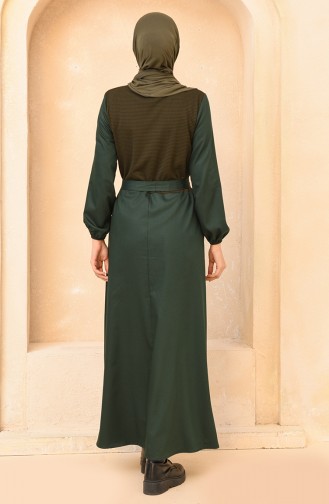 فستان أخضر زمردي 1454-01