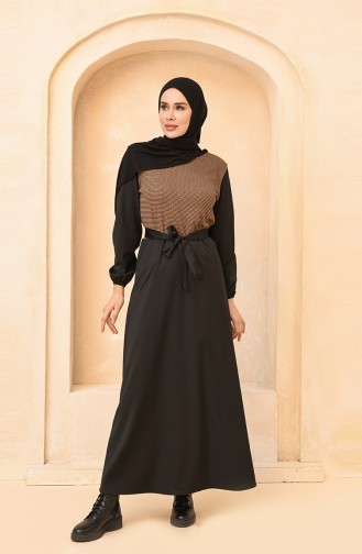 Senf Hijab Kleider 1454-04