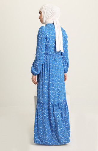 Saxe Hijab Dress 60212-03