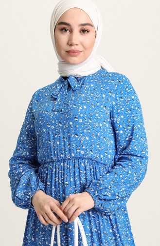 Saxe Hijab Dress 60212-03