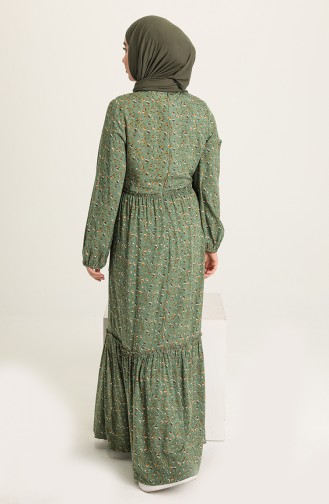Khaki Hijab Dress 60212-04