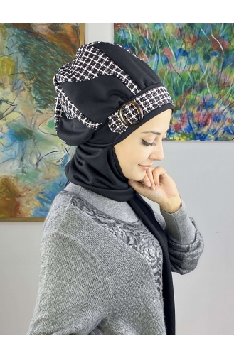 Black Ready to Wear Turban 23KASTB44-01