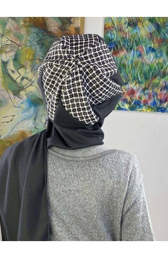 Black Ready to Wear Turban 23KASTB44-01
