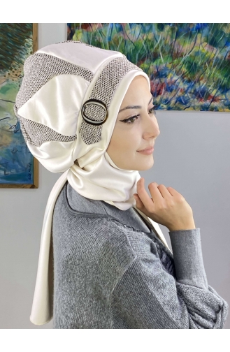 Cream Ready to wear Turban 23KASTB36-01