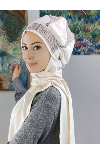 Cream Ready to wear Turban 23KASTB36-01