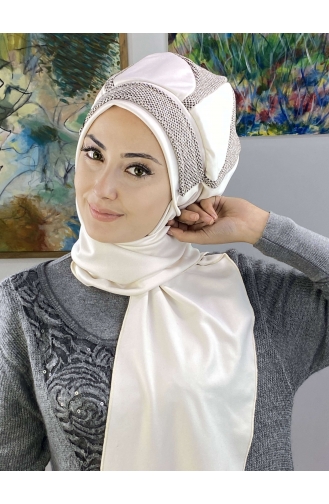 Cream Ready to wear Turban 23KASTB36-01