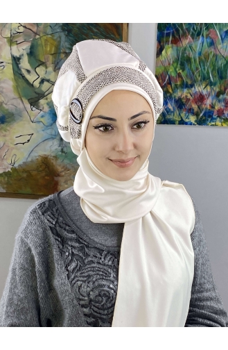 Cream Ready to wear Turban 23KASTB36-01