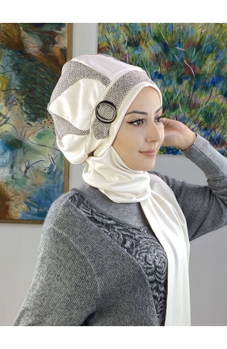 Cream Ready to wear Turban 23KASTB36-01