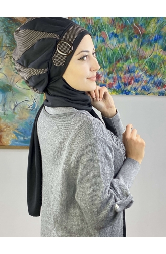 Dark Brown Ready to wear Turban 23KASTB33-01