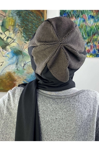 Dark Brown Ready to wear Turban 23KASTB33-01