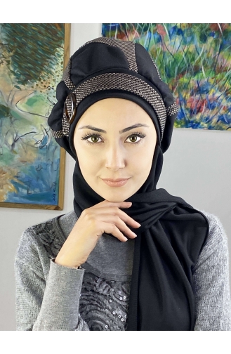 Dark Brown Ready to wear Turban 23KASTB33-01