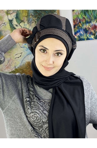 Dark Brown Ready to wear Turban 23KASTB33-01