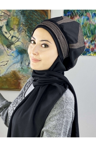 Dark Brown Ready to wear Turban 23KASTB33-01