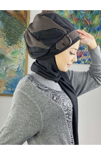 Dark Brown Ready to wear Turban 23KASTB33-01