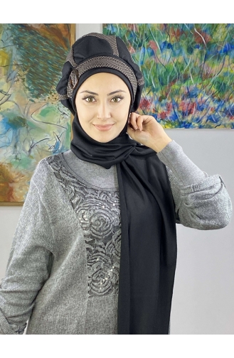Dark Brown Ready to wear Turban 23KASTB33-01