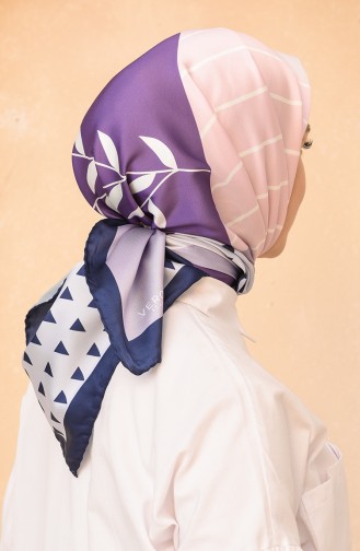 وشاح من نسيج التويل 2314AGV-03 لون كحلي ليلكي 2314AGV-03