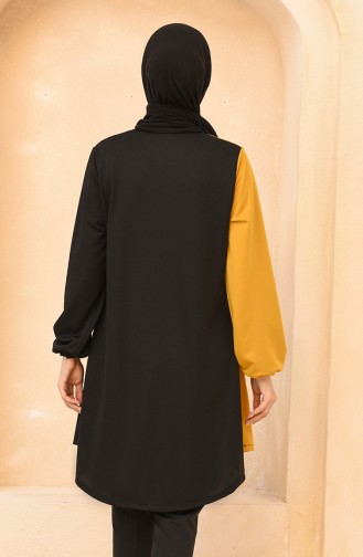 Tunique 1706-01 Noir Moutarde 1706-01